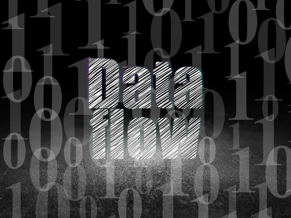 Data concept: Data Flow in grunge dark room — 图库照片