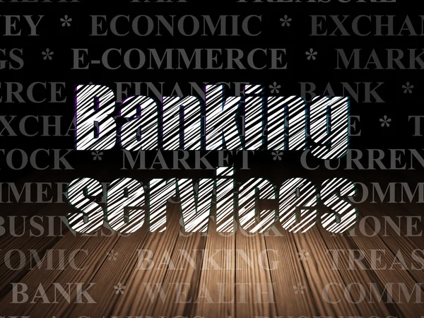 Banking konceptet: banktjänster i grunge mörkt rum — Stockfoto