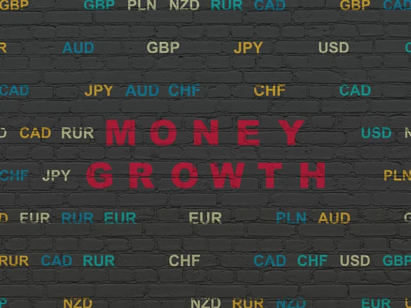 Концепция валюты: Денежный рост на фоне стены — стоковое фото