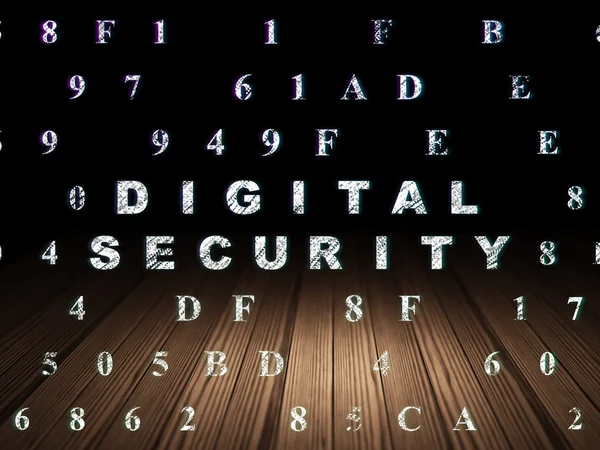 Safety concept: Digital Security in grunge dark room — Stock Photo, Image