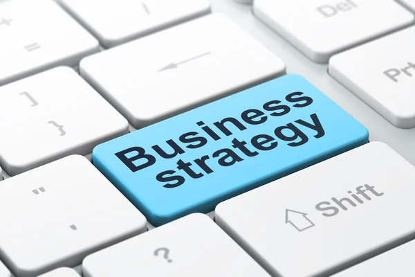 Business concept: Business Strategie op computer toetsenbord achtergrond — Stockfoto