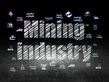 Industry concept: Mining Industry in grunge dark room
