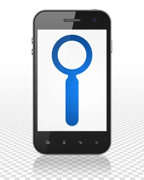 Webdesign-Konzept: Smartphone mit Suche auf dem Display — Stockfoto