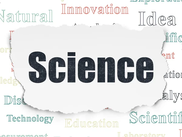 科学概念: 科学撕裂纸张背景上 — 图库照片