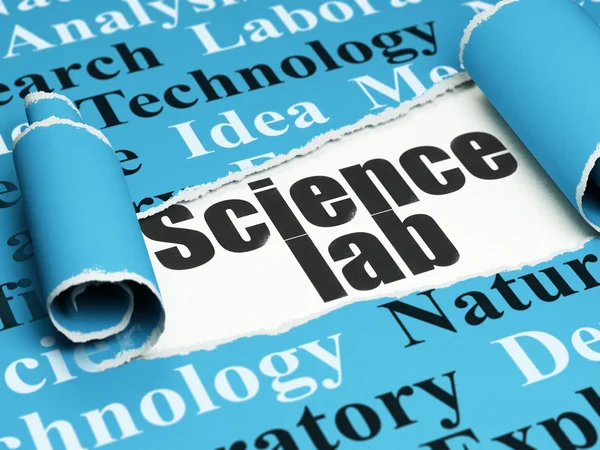 Vetenskapen koncept: svart text Science Lab under sönderrivna papperslapp — Stockfoto