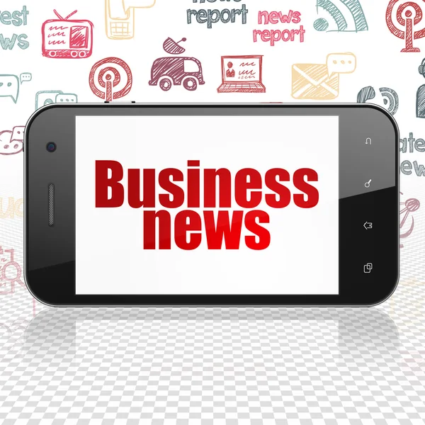 Concepto de noticias: Smartphone con Business News en pantalla — Foto de Stock