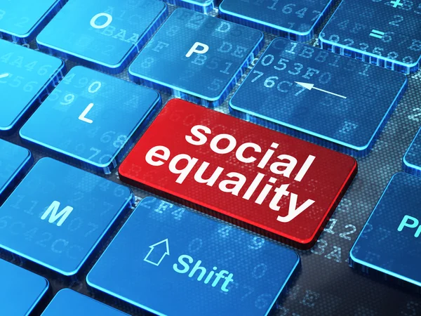 Politikai koncepció: társadalmi egyenlőség, a számítógép billentyűzet háttér — Stock Fotó