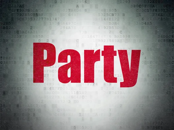 Entretenimento, conceito: Party on Digital Data Paper background — Fotografia de Stock