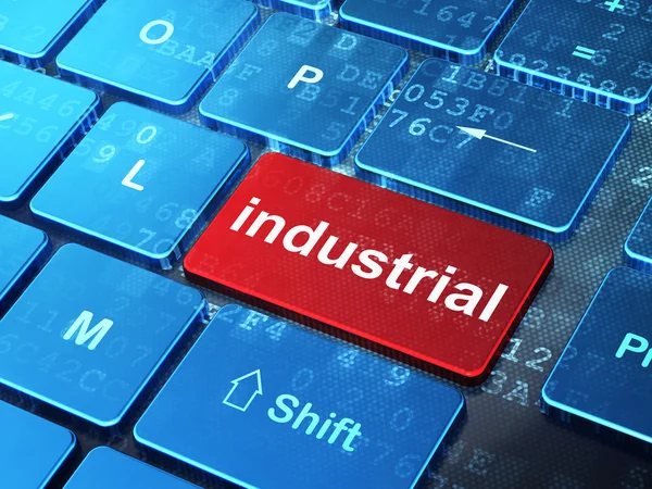 Concepto industrial: Industrial en el fondo del teclado del ordenador —  Fotos de Stock