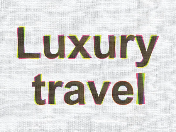 Reisekonzept: Luxusreisen auf textilem Hintergrund — Stockfoto