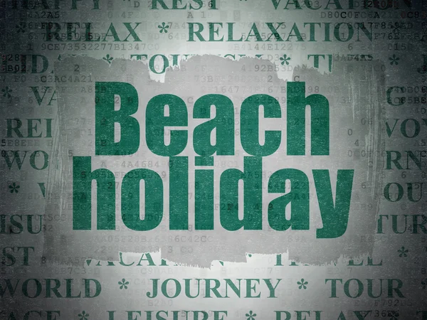 Travel concept: Beach Holiday on Digital Data Paper background — Stock Photo, Image