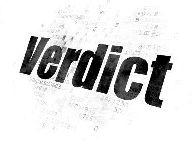 Hukuk kavramı: dijital arka plan üzerinde karar