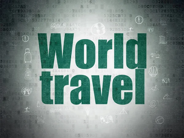 Concepto de turismo: World Travel on Digital Data Paper background — Foto de Stock