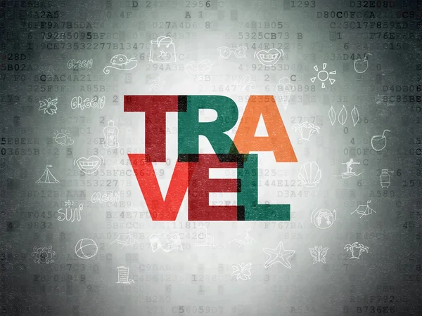 Urlaubskonzept: Reisen auf digitalem Datenpapier — Stockfoto