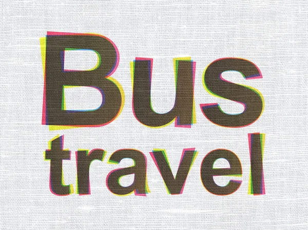 휴가 개념: 직물 질감 배경 버스 여행 — 스톡 사진