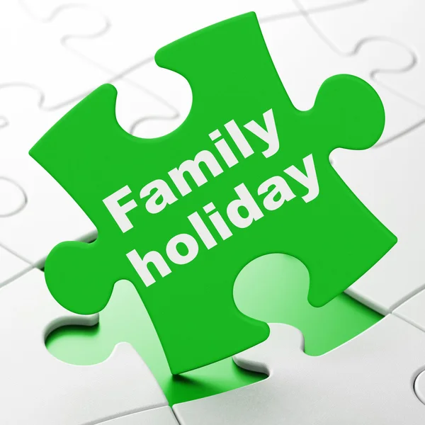 Tourism concept: Family Holiday on puzzle background — Stock Photo, Image
