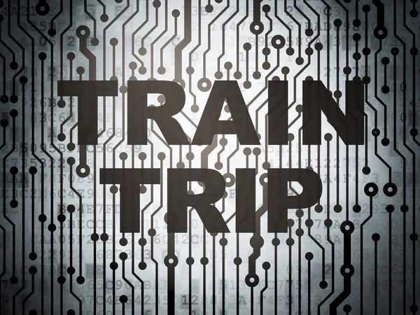 Pojęcie turystyki: Płytka z podróży pociągiem — Zdjęcie stockowe