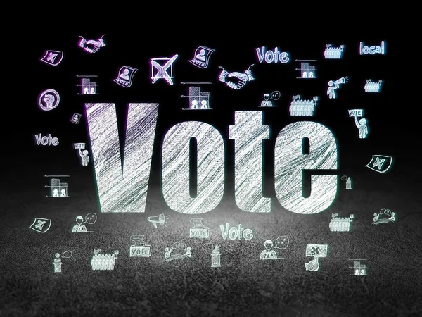 Political concept: Vote in grunge dark room — Stock Photo, Image