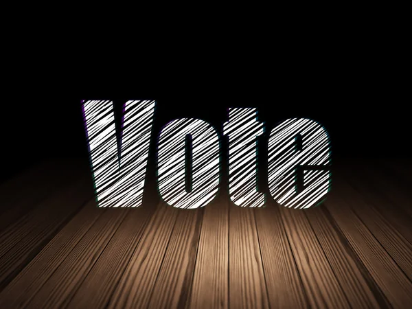 Politiska koncept: rösta i grunge mörkt rum — Stockfoto