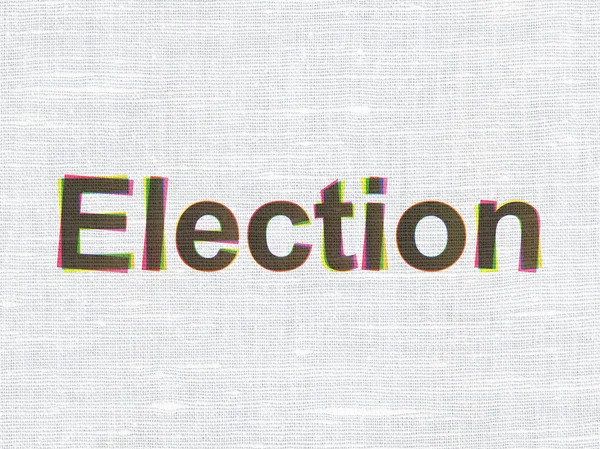Conceito de política: Eleição sobre fundo de textura de tecido — Fotografia de Stock