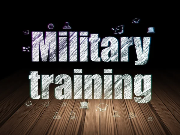 Concetto educativo: formazione militare in camera oscura grunge — Foto Stock