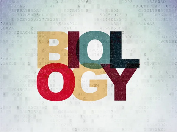 Education concept: Biology on Digital Data Paper background — Stock Photo, Image