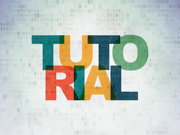 Leren concept: Tutorial op digitale Data-Paper achtergrond — Stockfoto