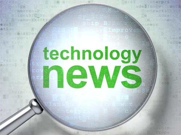 Conceito de notícias: Technology News com vidro óptico — Fotografia de Stock