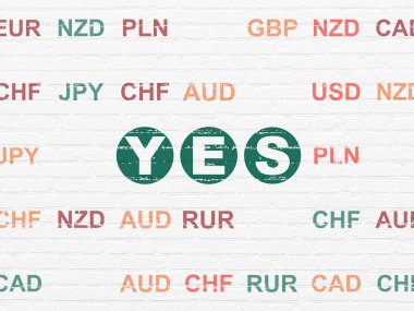 İş kavramı: Evet duvar arka plan üzerinde