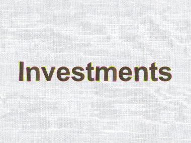 Bankacılık kavramı: yatırımlar kumaş üzerine arka plan doku