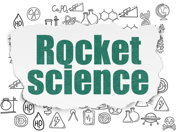 Bilim kavramı: roket bilimi yırtılmış kağıt arka plan üzerinde — Stok fotoğraf