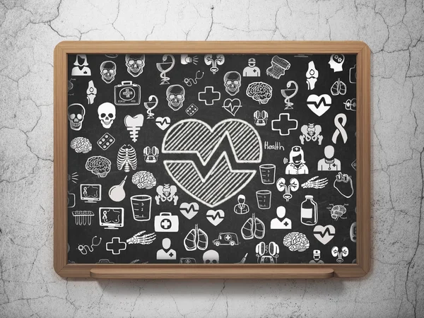 Conceito de medicina: Heart on School Board background — Fotografia de Stock