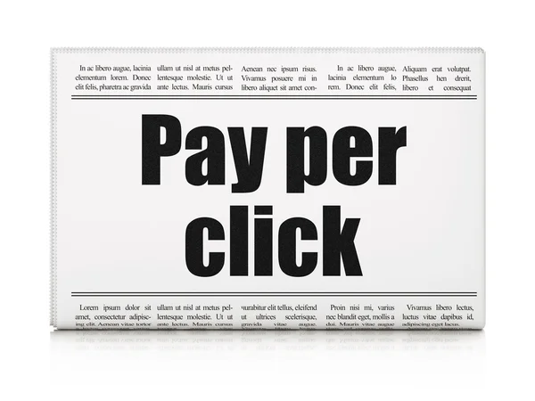 Pazarlama kavramı: gazete başlığı Pay Per Click — Stok fotoğraf