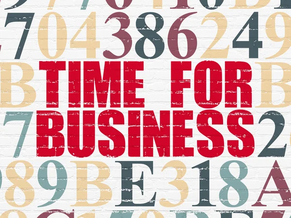 Concetto temporale: Time for Business sullo sfondo del muro — Foto Stock