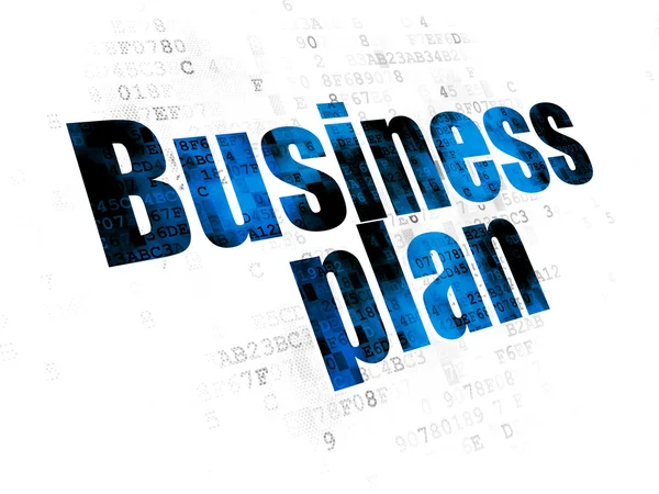 Concetto di business: Business Plan su sfondo digitale — Foto Stock