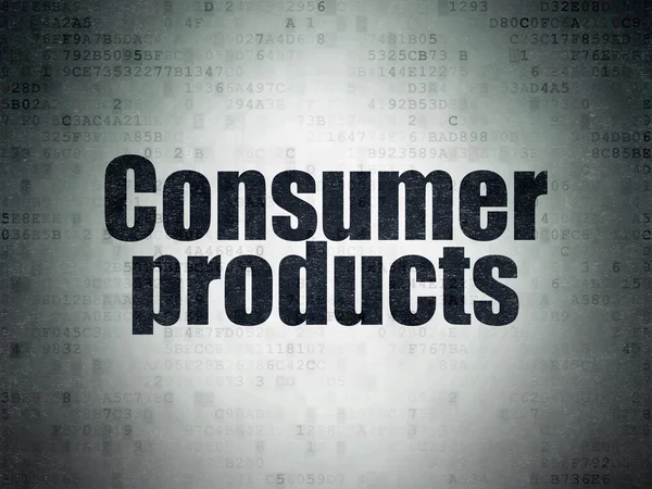 Επιχειρηματική ιδέα: καταναλωτικά προϊόντα σε ψηφιακά δεδομένα χαρτί φόντο — Φωτογραφία Αρχείου