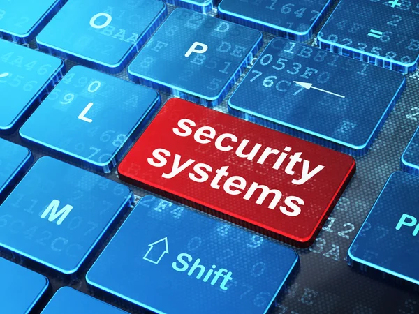 Concetto di sicurezza: sistemi di sicurezza su sfondo tastiera del computer — Foto Stock