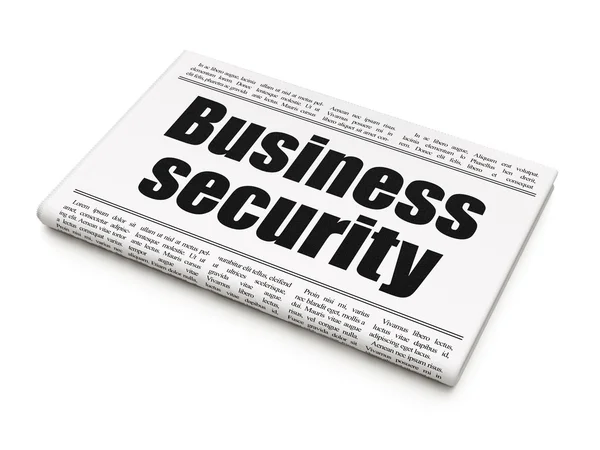 Conceito de segurança: manchete do jornal Business Security — Fotografia de Stock