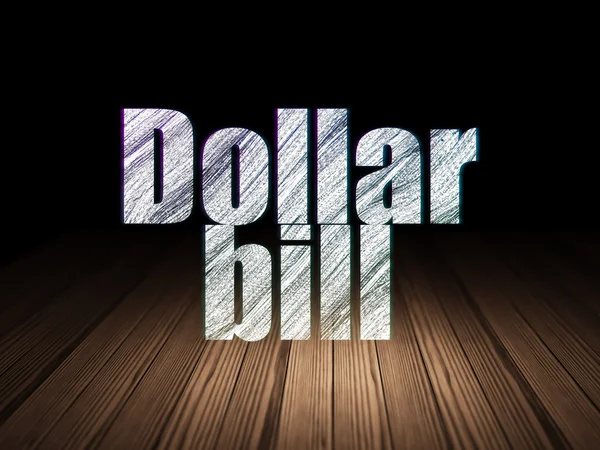 Para birimi kavramı: grunge karanlık odada dolarlık banknot — Stok fotoğraf