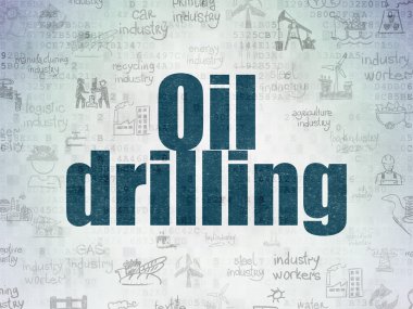 Manufacuring kavramı: dijital veri kağıt arka plan üzerinde petrol Delme