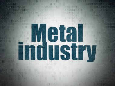 Endüstri kavramı: dijital veri kağıt arka plan üzerinde Demir Çelik Metal Sanayi