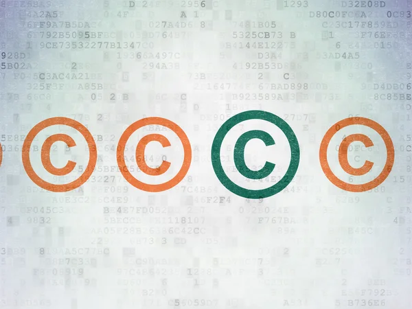 Law concept: copyright icon on Digital Data Paper background — Stock Photo, Image