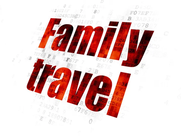 Концепція відпустки: Сімейні подорожі на цифровому тлі — стокове фото