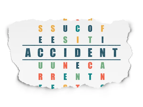 Concept d'assurance : Accident en mots croisés — Photo