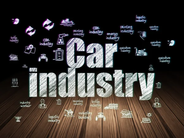 Industry concept: Car Industry in grunge dark room — Stock fotografie