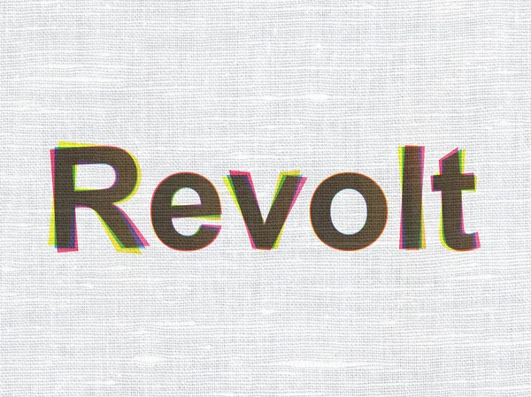 Koncepcja polityka: Revolt na tle tkaniny tekstury — Zdjęcie stockowe