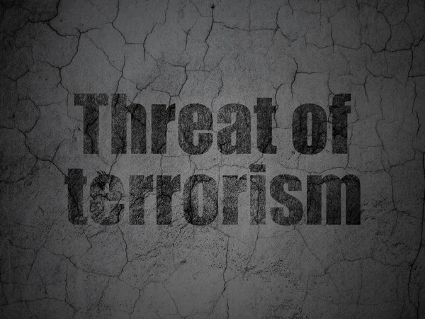 Политическая концепция: угроза терроризма на фоне гранж-стены — стоковое фото