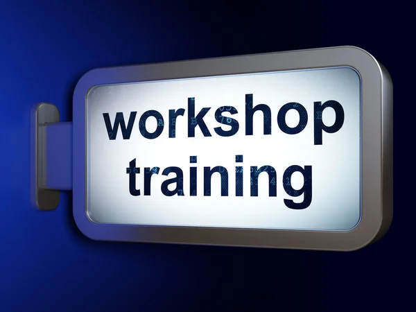 Konzept studieren: Workshop-Training zum Hintergrund der Plakatwand — Stockfoto