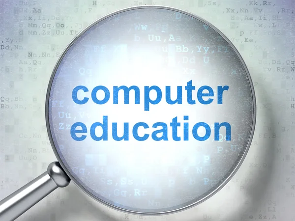 Concepto de estudio: Educación informática con vidrio óptico — Foto de Stock