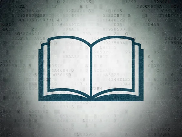 Концепция образования: Книга на фоне цифровых документов — стоковое фото